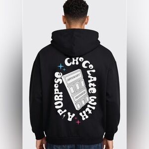 New Mr Beast FEASTABLES RETRO HOODIE - BLACK Chocolate with a purpose sweatshirt